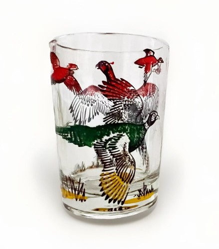 Vintage HAZEL ATLAS 4 Highball Glasses & 2 Shot Glasses Hunting Pheasants/Ducks - Picture 6 of 6