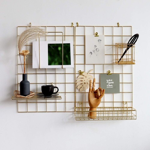 FRIADE Wall Grid Panel for Photo DisplayWall Storage Organizer5 Metal Clips &... - Picture 3 of 8