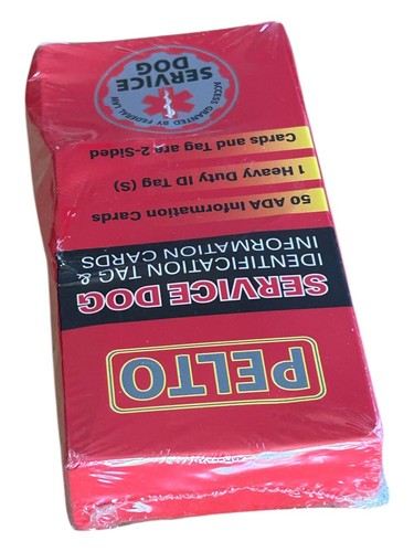 Service Dog ID Tag + 50 ADA Information Cards - Double Sided Metal Tag - PELTO - Picture 5 of 6