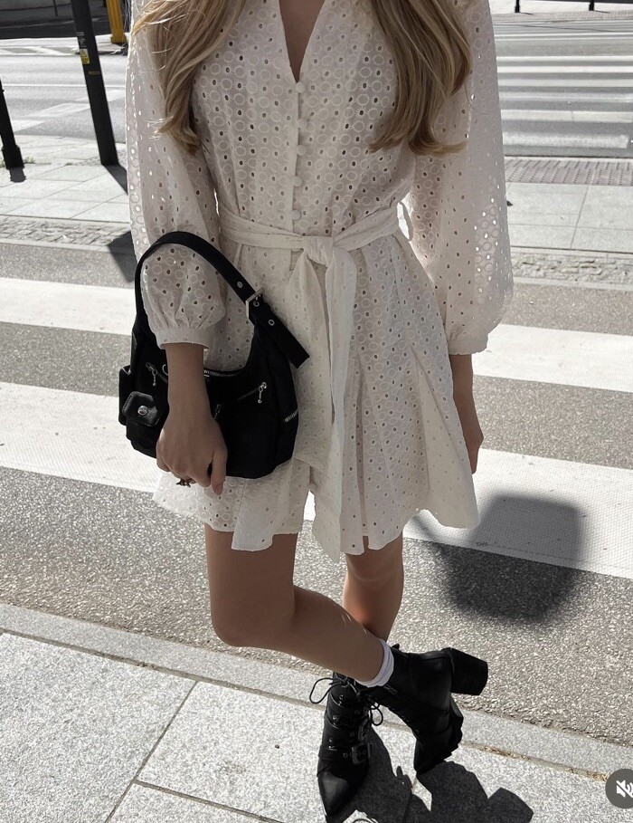 ★ZARA★ SHORT OPENWORK DRESS WITH BELT SHORT OPENWORK DRESS WITH BELT - Light brown | ZARA United