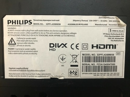 715G5793-P02-000-002H - PHILIPS - SCHEDA ALIMENTAZIONE - POWER SUPPLY - Foto 4 di 4