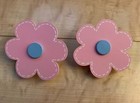 Pink Daisy Flower Wooden Nursery Quilt Clips Set Of 2