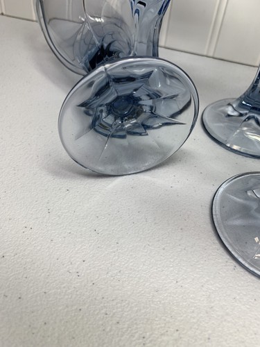 Set of 4 Noritake Sweet Swirl Smokey Blue 6 3/4" Wine Glasses (8 oz) - Picture 6 of 6
