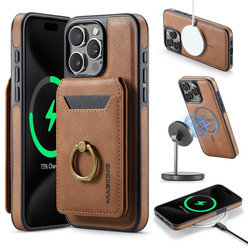 MAGKING Luxury Leather MagSafe Phone Case For Apple iPhone 16 Pro Max Plus Cover - Zdjęcie 13 z 26