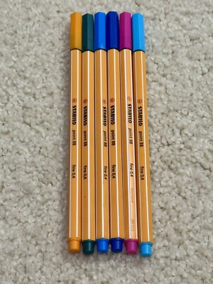 Stabilo Neon Point 88 Fineliner 0.4mm | 6 Vibrant Colour Pen | Art Craft Drawing