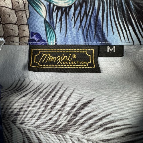 Vintage Monzini Collection Men’s Medium Floral Pineapple Hawaiian Camp Shirt - Picture 3 of 7