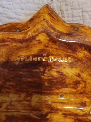 Vintage Atlantic Mold Large Ashtray Mid Century 10" Cigarette Orange/Brown - Picture 10 of 14