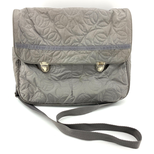 Lesportsac Damen hellgrau Nylon gesteppt Messenger wandelbare Tasche Arbeit Windel