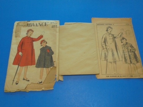 VTG 1940s Advance Sewing Pattern 6926 Girls Double Breasted Lined Coat Size 6 - Picture 3 of 3