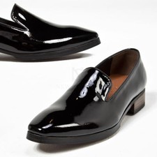 NewStylish Mens Fashion Footwear Dress shoes Sharp Glossy Black Shoes