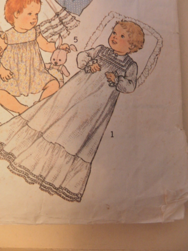 (1979) Style 2736 Sewing pattern baby Child Christening Layette Gowns cut age 6m - Picture 4 of 10
