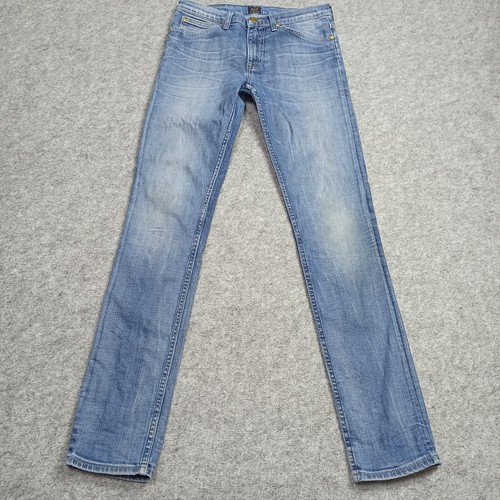 Lee CAIN Mens Jeans W29 L32 Slim Fit Skinny Leg Blue Stretch Zip Fly 29x32
