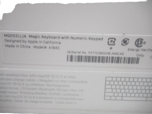 Apple Magic Keyboard Numeric Keypad Silver MQ052LL/A Wireless A1843 - USED - A - Picture 5 of 9