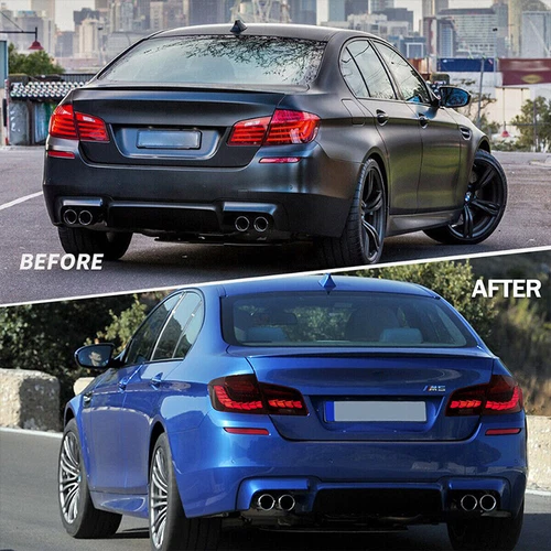 2X Rote Rückleuchten mit Dynamik für BMW 5er F10 F18 2010–2017 GTS Bremsleuchten - Picture 3 of 16