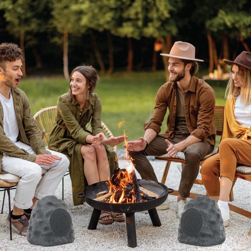 Wireless Bluetooth Stereo Rock Speaker 2 Pack Outdoor IPX5 Waterproof Recharge - Picture 10 of 11