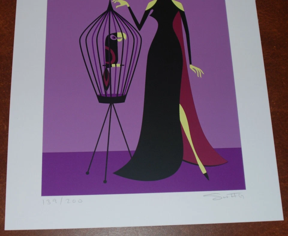 Póster de la película Maléfica de Josh Agle SHAG impresión artística The Spinstress Disney S/# 200 Foto 3 de 4