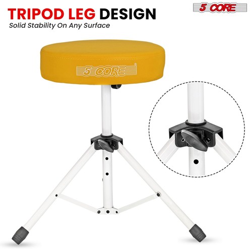 Taburete de Guitarra Cómodo Acolchado Trono de Tambor de 5 Núcleos Silla de Batería Ajustable - Imagen 68 de 121