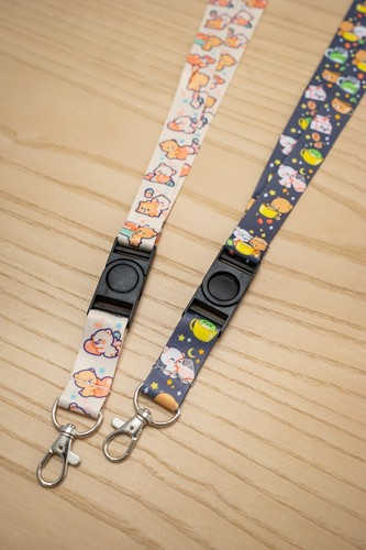 Milk Mocha Bear Drinks Lanyard in Navy or Hearts Lanyard in White NEW