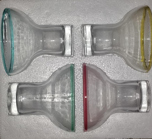 Stemless Margarita Glasses/Tumblers, Set of 4, 16 Oz, Color Rim, Lead-Free Thick - Picture 5 of 5