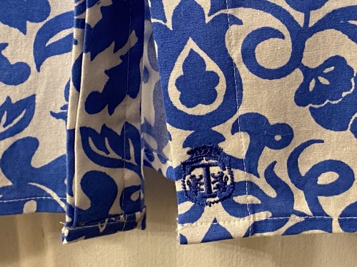 Talbots knitterarm Gr. 12p Hemd Knopfleiste ärmellos blau/weiß Paisley - Bild 5 von 8