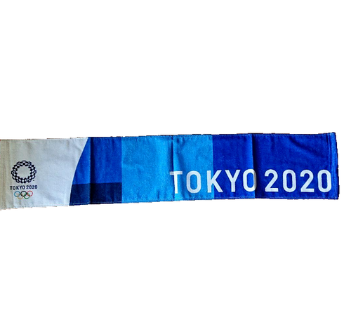 2020 Tokyo Olympic Original Blue and White Muffler Towel New - Picture 2 of 3
