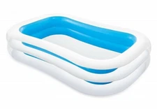 Intex Swim Center Family Inflatable Pool 103"x69"x22" Ages 6+ Blue White