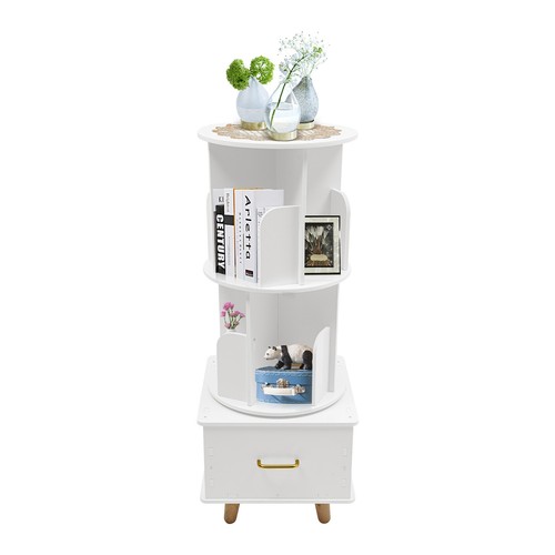 White 3 Tiers Bookshelf Display Rack Bookcase Storage Organizer(15.75*15.12In) - Picture 8 of 24