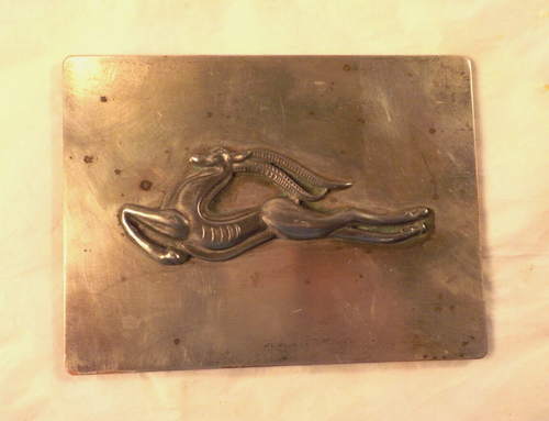 Vintage Art Deco Giselle-Impala Metal- Cigarette-Trinket Box- 5" x 3-3/4" x 3/4" - Picture 8 of 16