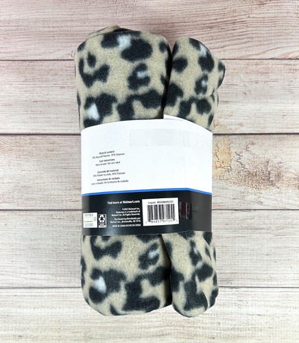 Mainstays 50" X 60" Fleece Throw Leopard Pattern SOFT Blanket New - Picture 2 of 3