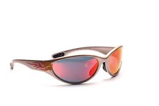 Sunglasses Sport Biker Mens Matte Gold Flames Red Mirror Alpha Sport