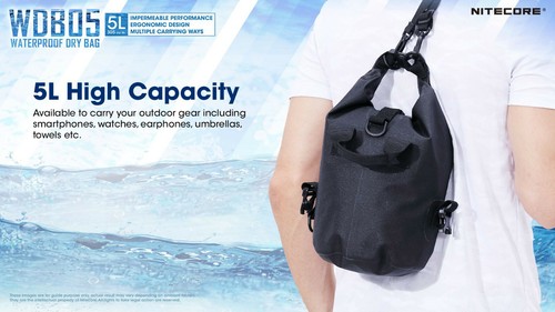 Bolsa seca impermeable al aire libre NiteCore WDB05 - 5 L alta capacidad - Imagen 3 de 6