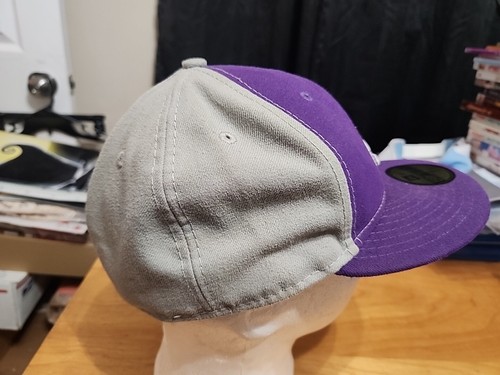 Atlanta Braves Hat Cap 7 3/8 New Era 59Fifty Purple Gray Fitted Baseball MLB - Picture 4 of 8