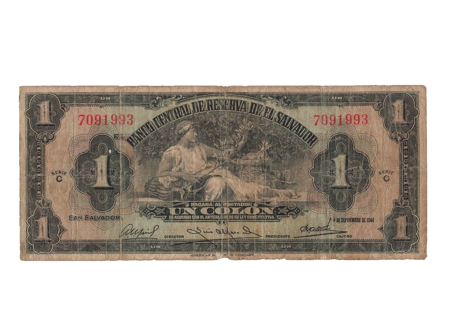 Sin certificación 1943 año billetes de Norteamérica y Centroamérica