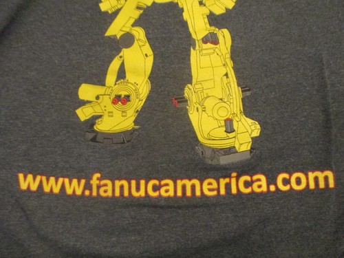 Fanuc Service First 2 Sided Robotics Robot Warrior T-Shirt Char Grey 2XL Neu ohne Etikett - Bild 8 von 12