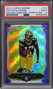 2014 Topps Chrome Davante Adams FACING FWD-PURPLE REFRACTOR ROOKIE #114 PSA 9