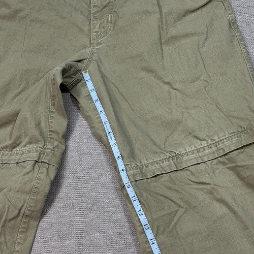 Harley Davidson Mens Khaki Green Convertible Cargo Pants Shorts Cotton 32X32 - Picture 17 of 18