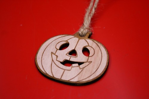 5 Jack-O-Lantern Decorations Laser Cut Plywood Halloween Christmas Tree Pumpkin - Picture 5 of 5