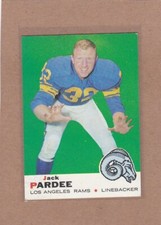 1969 TOPPS FOOTBALL JACK PARDEE #12 RAMS EX+ *A21451