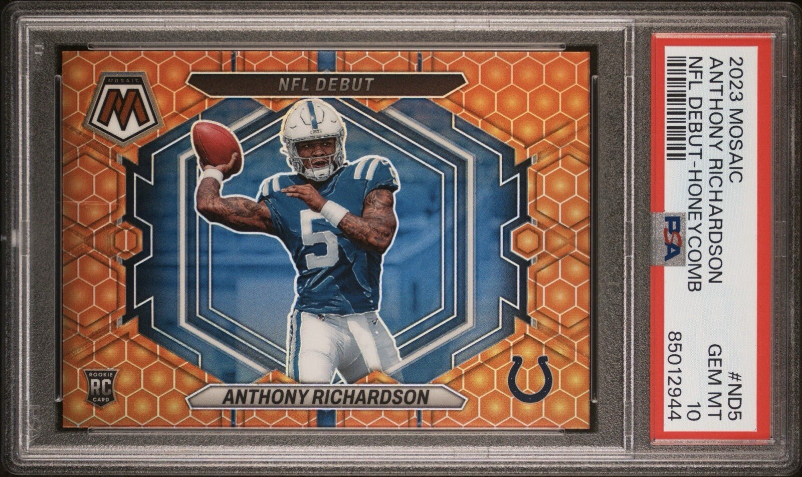 2023 Mosaic NFL Debut Anthony Richardson Rookie Honeycomb SSP PSA 10 GEM MT