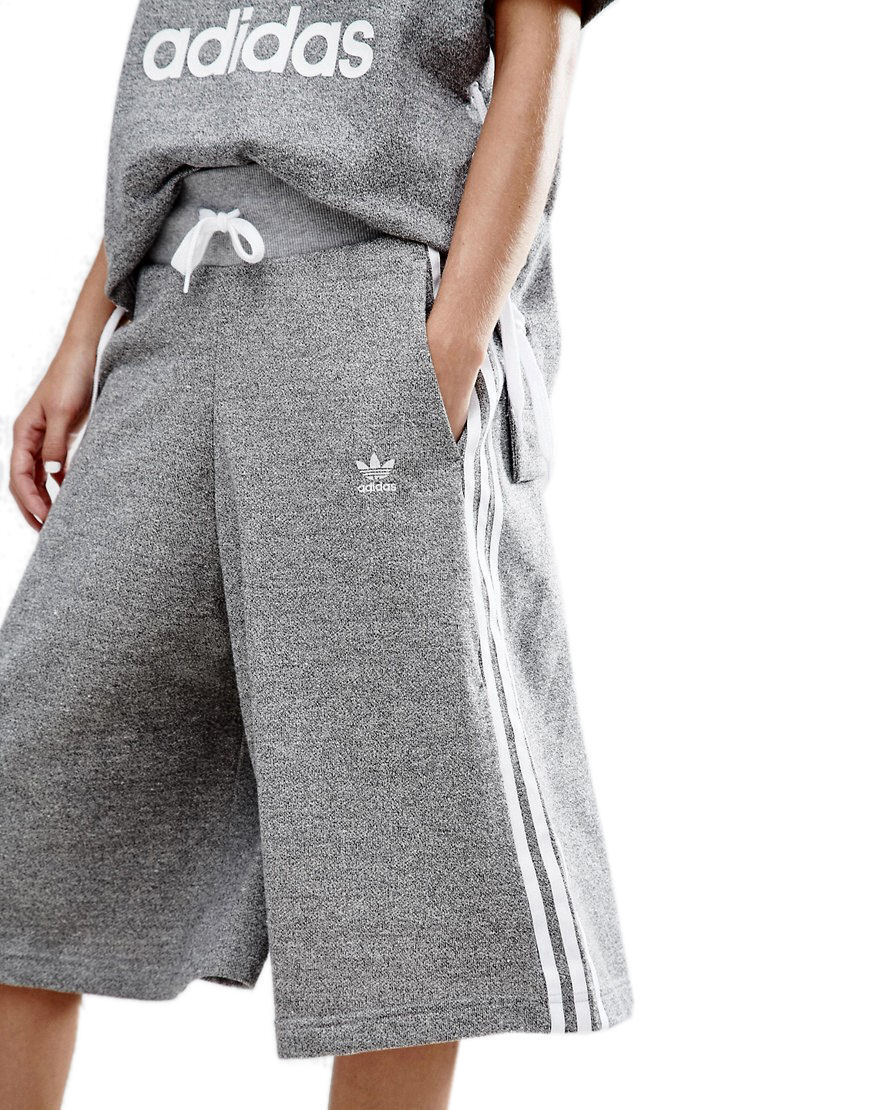 adidas Originals Women's 3-Stripe Culottes Shorts Wide Leg adidas Originals Women's 3-Stripe Culottes Shorts Wide Leg