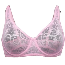 BEYOND SEXY!!! MELIYUU PINK INCREDIBLY SHEER CUPS UNDERWIRE BRA 38A NWT