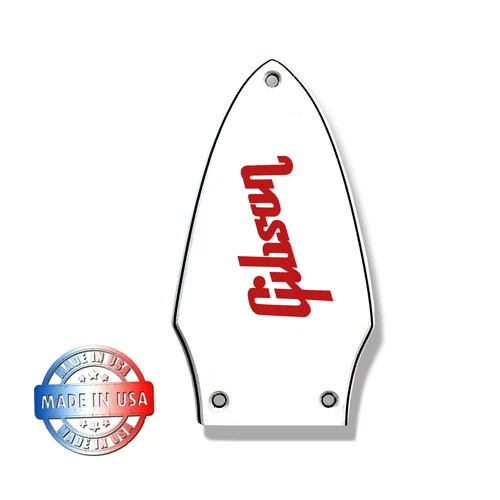 3 Ply White/Black/White Truss Rod Cover for 1975 Gibson Flying V + Red Decal
