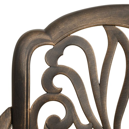 Tidyard 2 Piece Garden Chairs Cast Armchair Metal Dining Chair Bronze D2H0 - Picture 6 of 8