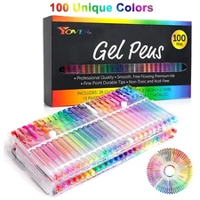 100 PCS Gel Pens Metallic Neon Glitter Pastel High Quality with Fine Points