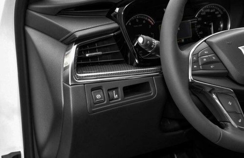 Carbon Fiber Style Hand Brake Button Frame Trim 1pcs For Cadillac XT5 2017-2022 - Picture 6 of 6