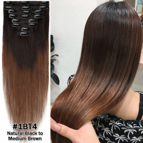 CLEARANCE 100% Human Hair Extensions 7 Pieces Clip In Real Remy Hair FULL HEAD - Picture 42 of 56