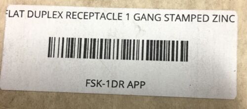FSK-1DR APPLETON FLAT DUPLEX RECEPTACLE 1 GANG STAMPED ZINC STEEL COVER DEVICE S - Picture 3 of 3