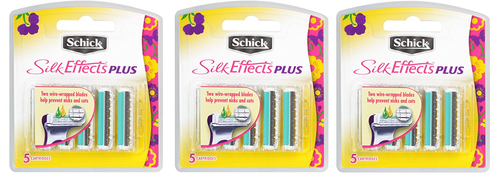 Schick Silk Effects Plus Rasierklingen-Nachfüllpackungen für Frauen - 5 Stück (3er Pack) - Bild 1 von 2