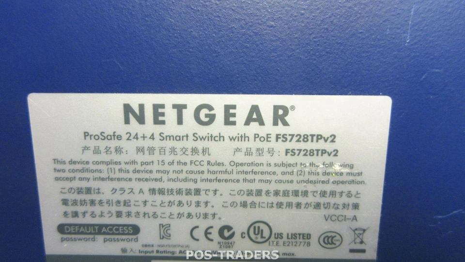 Netgear FS728TPv2 - 28-Port 10/100 Fast Ethernet PoE (24) smart switch 2x SFP - Image 4 of 4