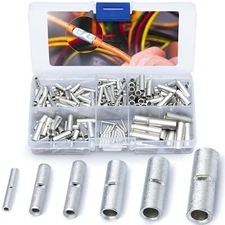 Non Insulated Butt Connectors Kit - Butt Splice Connectors Crimp - 200 PCS
